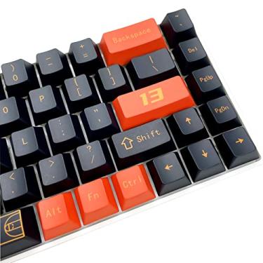 Imagem de DRAOZA 135 teclas PBT Dye Sublimation Cherry Custom Keycaps Tema de basquete não oleoso para teclado mecânico 61/64/68/84/87/96/98/104/108 MX Switch (nº 13)