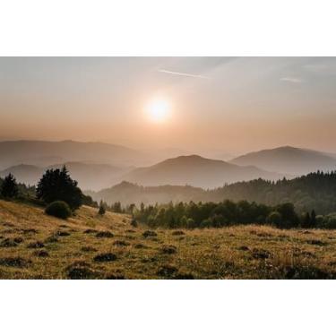 Imagem de Quadro Decorativo com Estampa Mountains Andsunset Carpathians Ukraine Mist Ledge 50 x 50 Vinil 2 unidades