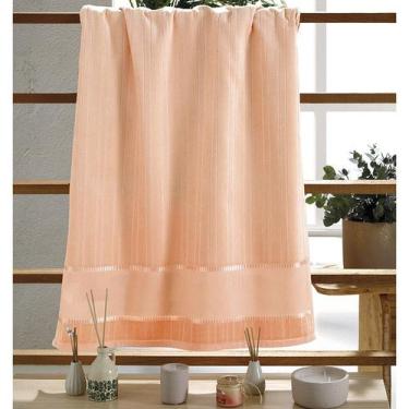 Imagem de Toalha de Banho Dohler Velour Para Bordar Bella Liso 70x140cm, Salmão 