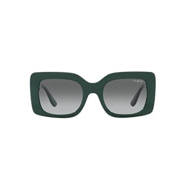 Imagem de Vogue Eyewear Óculos de sol feminino, armação verde escura, lentes cinza gradiente, 52 mm