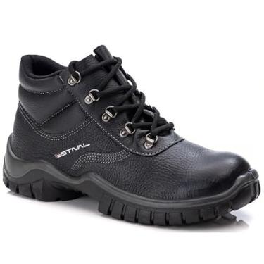 Imagem de Botina de Segurança com Cadarço EST10033 S1 – Bico Composite, Conforto e Proteção (Preto, BR, Adulto, Numérico, 45)