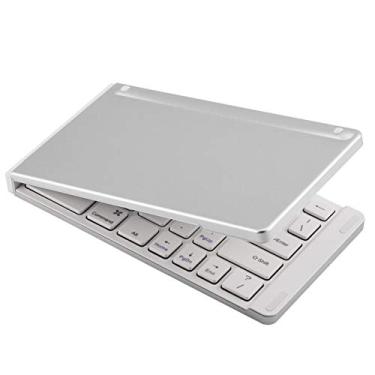 Imagem de Teclado REUUY Bluetooth Dobrável Portátil Branco Magnético Confortável com Capa Protetora para Laptop