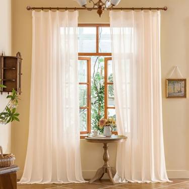 Imagem de Cortinas transparentes com pregas rosa macias de 300 cm de comprimento para sala de estar, quarto, cortinas de 3 m, filtragem de luz, casa de fazenda do chão ao teto, cortinas plissadas com ganchos