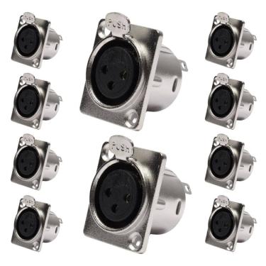 Imagem de Conector Painel Xlr Fêmea 3 Polos Storm 10 Unidades