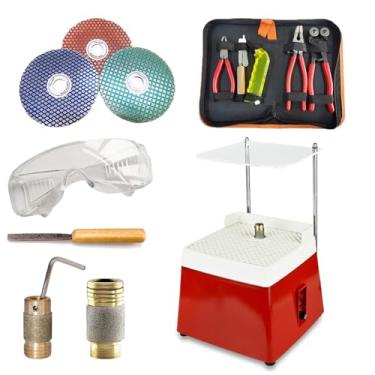 Imagem de Liquidificador E Moedor De Vidro,Moedor AutomáTico De Vitrais Com Defletor De AcríLico,Brocas De Moedor De 5/8",Kit De Ferro De Solda,4200 Rpm Para Bricolage,CerâMica,Joias
