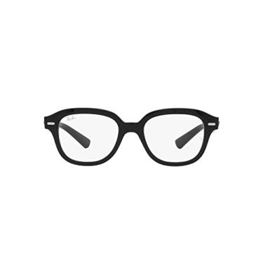 Imagem de Ray-Ban Armação feminina Rx7215f Erik Low Bridge Fit Square para óculos de grau, Lente de demonstração preta/preta, 51 mm