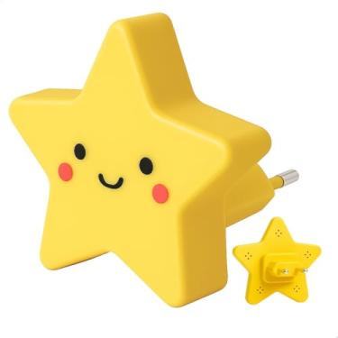 Imagem de Luz de Tomada Estrela LED Infantil – Luminária Noturna Decorativa em Branco, Rosa, Azul e Amarelo (Amarela)