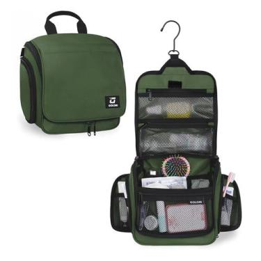Imagem de Bolsa de higiene suspensa Goloni Green resistente à água com 10 compar