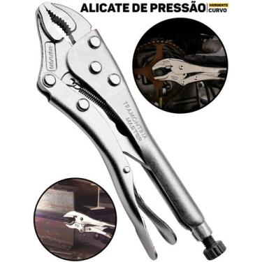 Imagem de Alicate Tramontina Pressão 10" C/ Mordente Curvo Em Aço Carbono Ferram