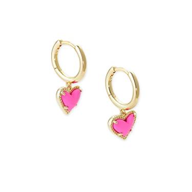 Imagem de Brincos Kendra Scott Ari Heart Huggie One Size rosa
