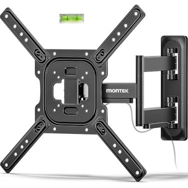 Imagem de monTEK Suporte de parede de TV Full Motion para TVs e monitores planos e curvos de 23 a 65 polegadas, suporte articulado giratório e inclinado, VESA máximo de 400 x 400 mm, comporta até 35 kg, design