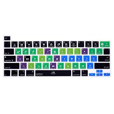 Imagem de HRH Capa protetora de silicone para teclado Final Cut Pro X Shortcuts para MacBook Pro 13 polegadas 2020 (modelo A2289/A2251/A2338 chip M1) e MacBook Pro 16 polegadas 2019 (modelo A2141)