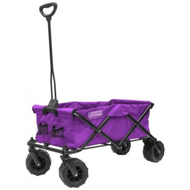 Imagem de Carrinho Dobrável para Camping e Jardim com Rodas para todos os Terrenos, Capacidade 70kg, Creative Outdoor, Roxo