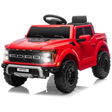Imagem de Mini Carro Elétrico Licenciado Ford F150 Raptor 12V p/ Crianças c/ Controle Remoto, Luzes LED, MP3, Caçamba, Cinto de Segurança -