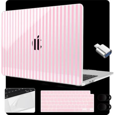 Imagem de MEEgoodo Capa para MacBook Air de 15 polegadas M4/M3/M2 2025 2024 2023, compatível com modelo (A3241/A3114/A2941) para MacBook Air de 15 polegadas, laptop com teclado e capa de câmera e adaptador OTG