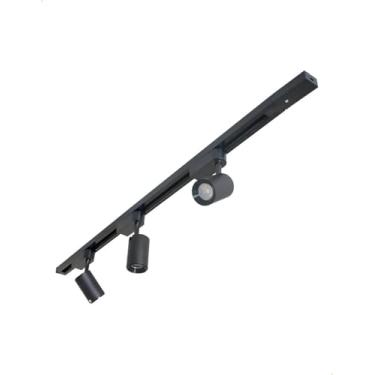 Imagem de Trilho Eletrificado 1 Metro com 3 Spots Led 6W Dimerizável - Branco Quente 3000K 110V - Alumínio