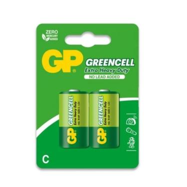 Imagem de 02 Pilhas Média C Comum Zinco Gp Greencell 01 Cartela