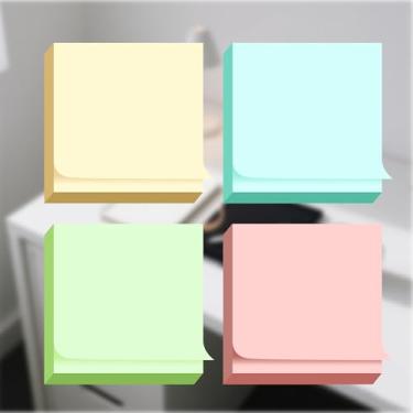 Imagem de Bloco de notas adesivas 3 x 3 – 7,5 x 7,5 cm conjunto de 4 cores para escritório, escola e casa, blocos de notas adesivas estilo Post It para listas e lembretes
