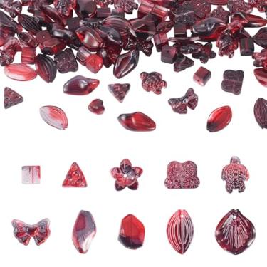 Imagem de 125 g/saco, contas de vidro de cor gradiente, multiformas, folha, flor, borboleta, cristal, transparente, espaçador, miçanga para pulseira DIY, colar, joias, brincos, chaveiro, enfeite pendurado