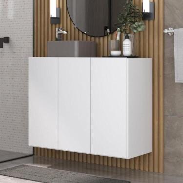 Imagem de Gabinete Banheiro 3 Portas 90Cm Mp5029 Branco - MULTIMOVEIS