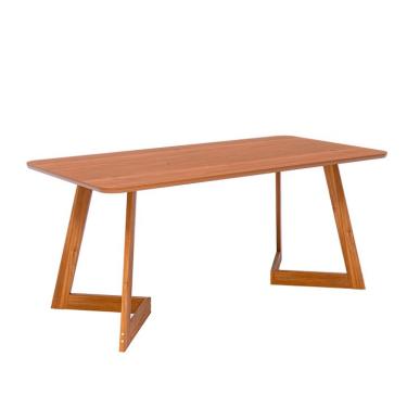 Imagem de Mesa de Jantar Retangular com Tampo MDF Caju Cinamomo e Madeira 180 cm