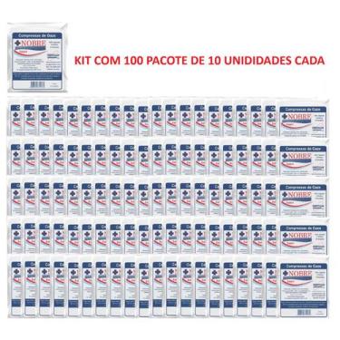 Imagem de Compressa Gaze Esteril 13 Fios 100 Pacotes C/10 Un - Nobre