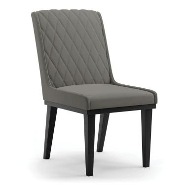 Imagem de Cadeira Sala De Jantar Base Madeira Preto Sofia Suede D03 - D'rossi Cor Grafite