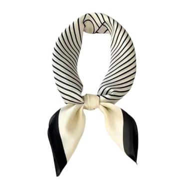 Imagem de Cachecol quadrado de cetim de 70 cm, envoltório de cabeça macio e bandana