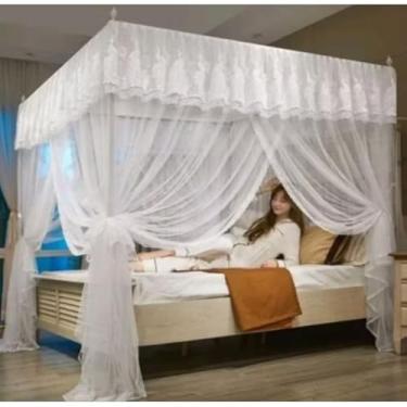 Imagem de Mosquiteiro com Armação Casal/Box/Queen – Luxo, Elegância e Proteção Contra Mosquitos(Branco)