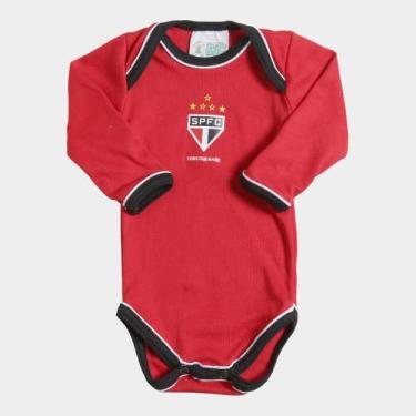 Imagem de Body São Paulo Manga Longa Vermelho Oficial
