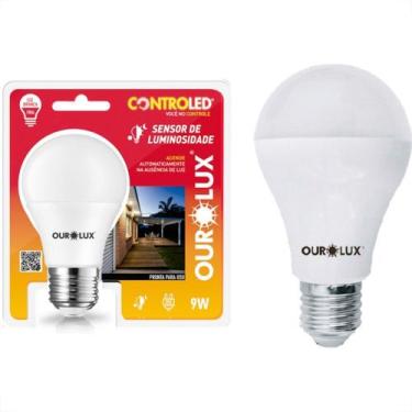 Imagem de Lampada Led Bulbo Controled Ourolux 9W. Com Sensor Luminosidade 6500K.