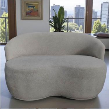 Imagem de Namoradeira Decorativa Beatriz Orgânica Bouclé Cinza Claro - Mazzero D