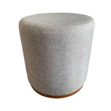 Imagem de Puff Redondo Saturno Linho Cinza