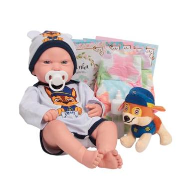 Imagem de Boneco Reborn Bebê Lucca Realista 43cm Com Itens Pelúcia