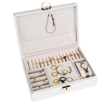 Imagem de Porta Joias Anel Pulseira Brinco Cordao Relogio Caixa Estojo Organizaç
