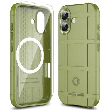 Imagem de LABILUS Capa protetora tática resistente ao desgaste magnética resistente a quedas de 2,4 m Rugged Shield para MagSafe compatível com iPhone 17 (6,3 polegadas) - verde exército