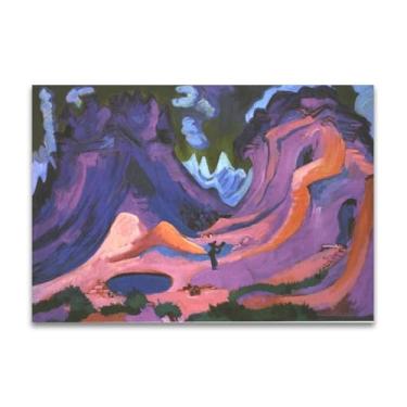 Imagem de RYLJCZ Ludwig Kirchner (The Amselfluh) Berühmte Wandkunst Reproduktion- Abstrakte Leinwanddrucke- Wandkunstbilder für Wohnzimmerdekoration (50 x 70 cm (19,7 x 27,5 pol)/sem moldura)