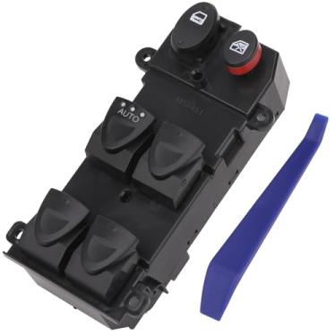 Imagem de Main Window Switch Power Control Button Compatible with Honda Civic 2006 2007 2008 2009 2010 2011 Replacement OEM 35750-SNV-H51 Front Left Driver Side White Light 1 Auto 22 Pins