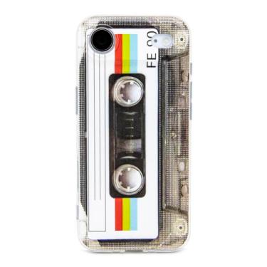Imagem de FAteamll Capa para iPhone 17 Air, acabamento fosco capa traseira macia resistente com cantos reforçados TPU macio bumper retro fita cassete capa compatível com iPhone 17 Air