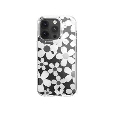 Imagem de SWITCHEASY Fleur M - Capa com design floral floral para iPhone 16 Pro de 6,3 polegadas, padrão 3D, compatível com MagSafe, capa protetora de telefone para mulheres - branca