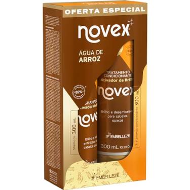 Imagem de Kit Shampoo e Condicionador Ativador de Brilho Novex Água de Arroz 300ml