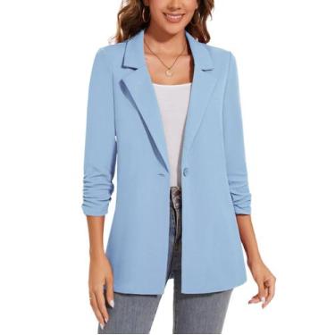 Imagem de Blazer Unifizz feminino Open Front Work Office, manga 3/4, 2GG