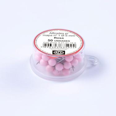Imagem de ACC - Alfinete Mapa 1 Caixa Plástico 50 unidades Aço Cabplast Rosa