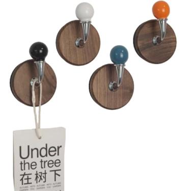 Imagem de 4 ganchos magnéticos coloridos, ganchos magnéticos resistentes, ganchos magnéticos fortes de neodímio, cabide magnético para geladeira, porta de metal, armário para pendurar toalha, casaco, bolsa