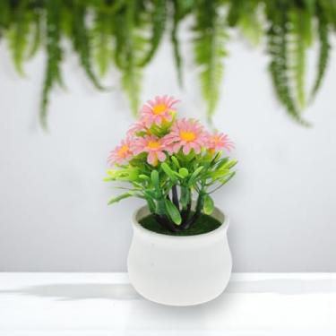 Imagem de Generic 1 plantador artificial de girassol pequeno, 7 peças, rosa, 7 x 7 x 10 cm