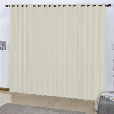 Imagem de Cortina Oxford Premium, 2,00m x 1,50m, 100% Poliéster, com Ilhós, Tecido Duplo, para Sala e Quarto, Moderna (Palha)