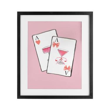 Imagem de Stupell Industries Cocktail Aces Cards Impressão emoldurada preta sob vidro, design por Nina Jacobs, 21 x 17