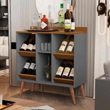 Imagem de Aparador Sala Com Adega Retrô Pés Palito 4646 - Cores Diversas - Outle