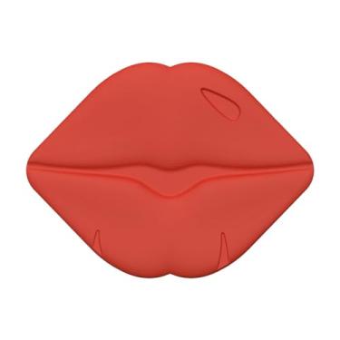 Imagem de AsrMyjcx Suporte para celular em formato de lábios, porta-batom, criativo e portátil, ideal para mulheres, perfeito para viagens e férias ao ar livre, Vermelho