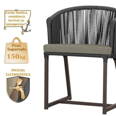 Imagem de Mesa Com 4 Cadeiras E Noronha Estofado 8 Trama Original Preto